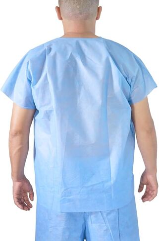 20 Pcs Disposable Scrub Set – 10 Pants + 10 Shirts | Medical Uniform | For Hospital, Clinic & Lab | Unisex One-Size, Adult in Saudi Arabia