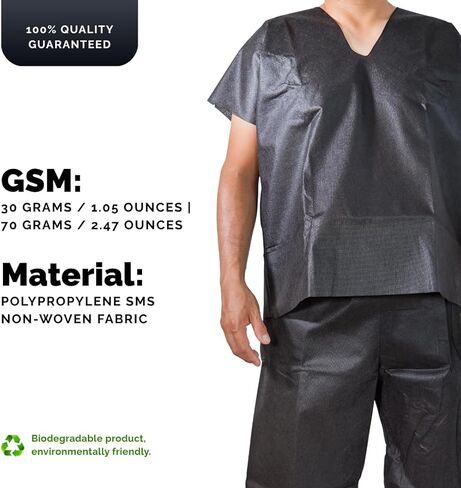 20 Pcs Disposable Scrub Set – 10 Pants + 10 Shirts | Medical Uniform | For Hospital, Clinic & Lab | Unisex One-Size, Adult in Saudi Arabia