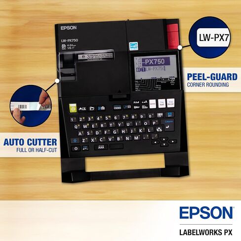 حزمة Epson LABELWORKSBonus - مجموعة صانع الملصقات الصناعية LW-PX750 - مجموعة كاملة مع ملحقات وخرطوشة شريط 224BWPX و224VTBWPX in Saudi Arabia