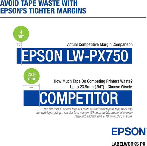 حزمة Epson LABELWORKSBonus - مجموعة صانع الملصقات الصناعية LW-PX750 - مجموعة كاملة مع ملحقات وخرطوشة شريط 224BWPX و224VTBWPX in Saudi Arabia