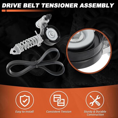 38344A Serpentine Belt Drive Tensioner Kit for Chevrolet Cruze 2012-2015 Engine Drive Belt Tensioner Assembly for Chevy Cruze Limited 2016 L4 1.4L 5PK1400 25195388 in Saudi Arabia