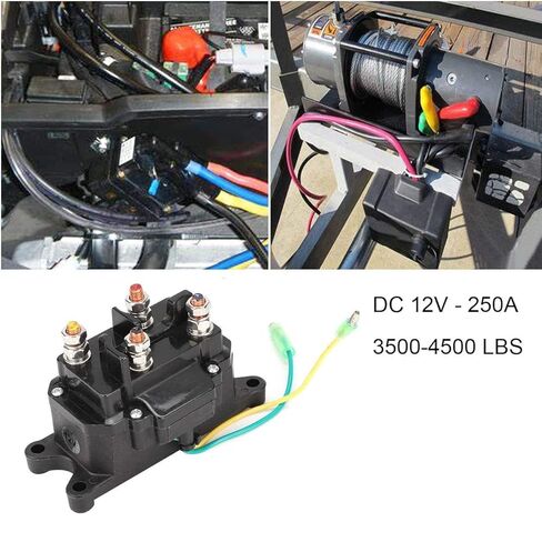 Winch Solenoid Relay Contactor 12V 250A Winch Relay Thumb Truck for ATV UTV Boat 4x4 Vehicles 3500-4500lbs Winch in Kuwait