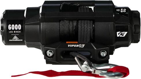 VIPER V3 6000lb UTV/ATV Military Grade Winch with 40 feet Red Synthetic Rope. Wireless & IP68 Waterproof. USA Powersports Company. in Kuwait