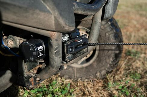 VIPER V3 6000lb UTV/ATV ونش من الدرجة العسكرية مع حبل صناعي أحمر بطول 40 قدمًا. لاسلكي وIP68 مقاوم للماء. شركة باورسبورتس الأمريكية. in Kuwait