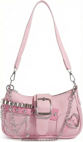 Cute Y2K Purse for Women - Vintage Star Pattern Shoulder Bag, Punk Style Y2K Handbag, Retro Crossbody Bag for Women in Saudi Arabia