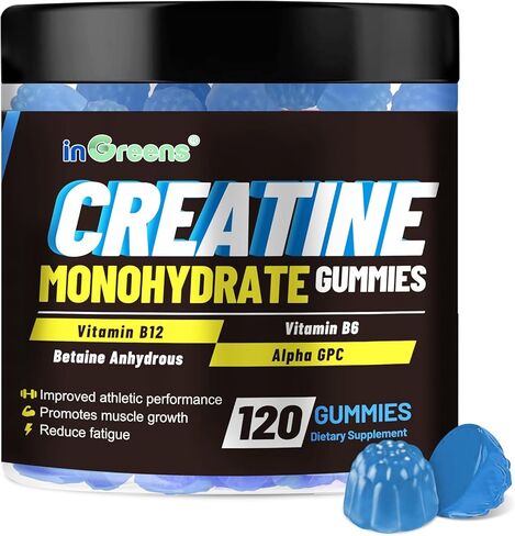 علكات كرياتين مونوهيدرات 6 جرام للرجال والنساء، مكمل كرياتين قوي، كرياتين قابل للمضغ لتعزيز الطاقة، زيادة القوة وبناء العضلات، خالي من الغلوتين والسكر، 120 قطعة in Kuwait
