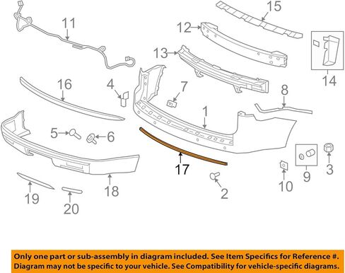 Genuine GM 20982426 Bumper Fascia Molding, Rear, Silver in Saudi Arabia