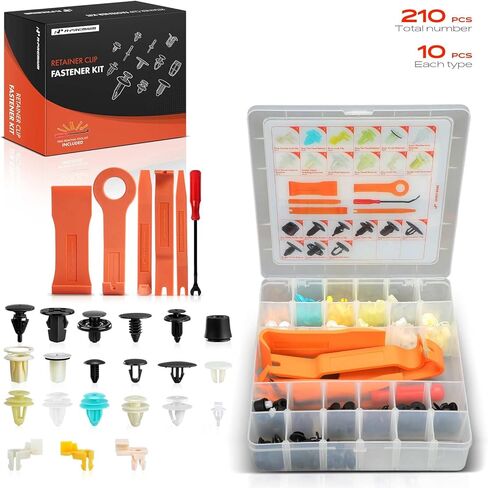 A-Premium 21 Sizes 39.04oz Bumper Fender Door Retainer Clips Kit Compatible with Toyota Corolla 1998-2002 Weatherstrip Trim Liner Car 210PCS Plastic Rivets Fasteners Push Retainer Kit, w/Removal Tool in Saudi Arabia