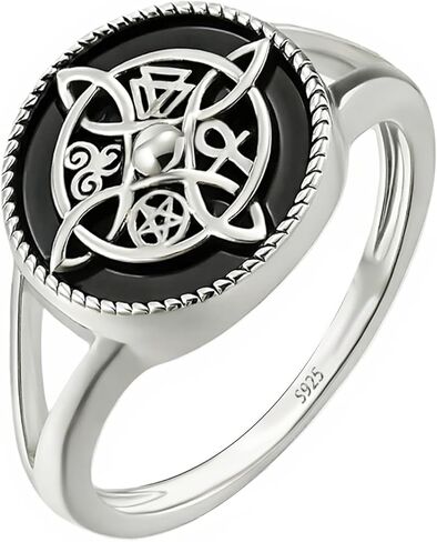 925 Sterling Silver Celtic Knot Ring for Women, Witches Knot Vintage Jewelry, Handcrafted Boho Protection Amulet Gift, Size 6-10 in Saudi Arabia