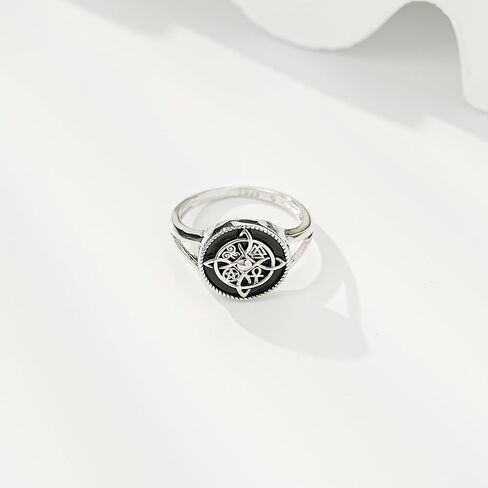 925 Sterling Silver Celtic Knot Ring for Women, Witches Knot Vintage Jewelry, Handcrafted Boho Protection Amulet Gift, Size 6-10 in Saudi Arabia