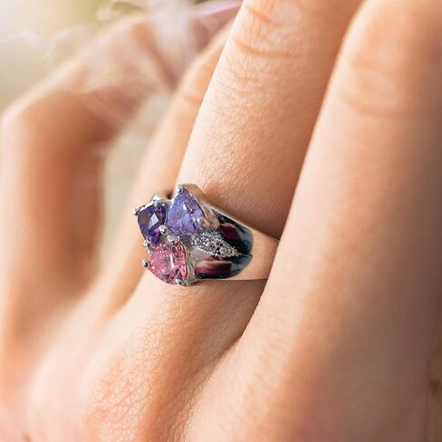 GLAMCARAT خاتم جوهرة الميلاد من الفضة الإسترليني المخصص بنقش مخصص مجوهرات راقية لخاتم الأمهات النساء in Kuwait