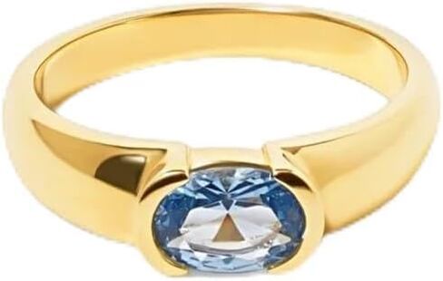 خاتم فاخر من الأحجار الكريمة البيضاوية، حزام مريح، خاتم زفاف لذكرى الخطوبة للنساء in Kuwait