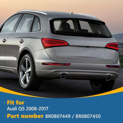 غطاء خطاف سحب المصد الخلفي من TOPUS لسيارة Audi Q5 2008 2009 2010 2011 2012 2013 2014 2015 2016 2017 غطاء وصلة قطر العين 8R0807449 8R0807450 جانب السائق الأيسر (أبيض ثلجي) in Kuwait