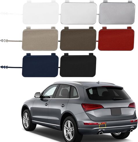 TOPUS Rear Bumper Tow Hook Cover for Audi Q5 2008 2009 2010 2011 2012 2013 2014 2015 2016 2017 Towing Eye Cap Trailer Hitch Cover 8R0807449 8R0807450 Left Driver Side（Ice White） in Saudi Arabia