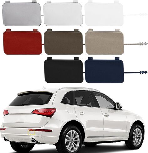 غطاء خطاف سحب المصد الخلفي من TOPUS لسيارة Audi Q5 2008 2009 2010 2011 2012 2013 2014 2015 2016 2017 غطاء وصلة قطر العين 8R0807449 8R0807450 جانب السائق الأيسر (أبيض ثلجي) in Kuwait