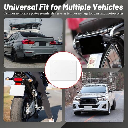 Homar 100 pcs Temporary License Plates for Car Dealers 8.5"X11" Blank License Plate Laser Printable Tear Resistant & Waterproof (1 Perf / 5 Mil) in Kuwait