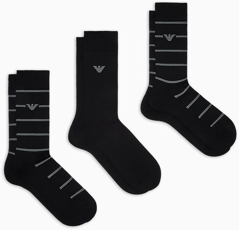 Emporio Armani Men's Pattern Mix 3 Pack Crew Socks in Saudi Arabia