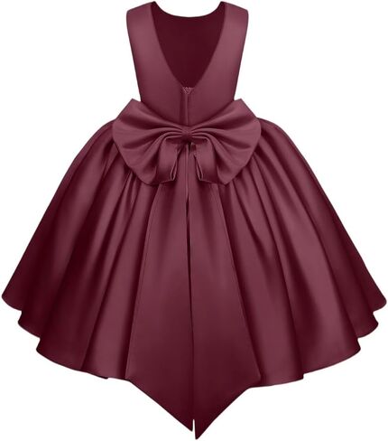 فساتين فتاة الزهور لحفلات الزفاف مع عقدة من الساتان فستان أول مناولة للفتيات فساتين الحفلات in Kuwait