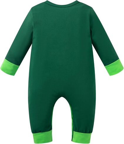 MOMMY'S NEW MAN Baby Boys Girls First St. Patricks's Day Leprechaun Jumpsuit Lucky Four-Leaf Clover Romper with Hat in Saudi Arabia