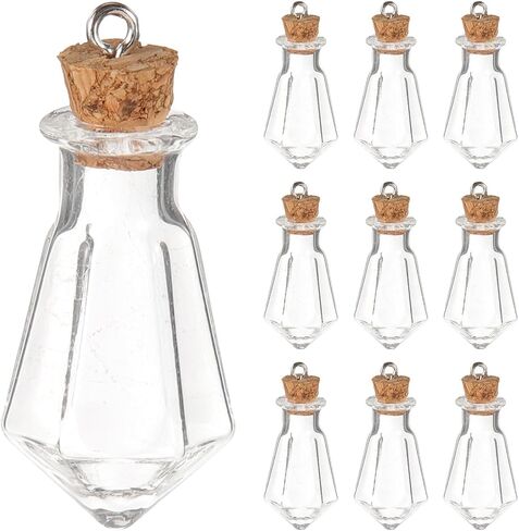 Gatuida 10pcs Mini Glass Bottles with Cork, Tiny Wishing Jars for Diy Crafts, Home Decor, Message Bottles, Transparent Miniature Glass Vials in Saudi Arabia