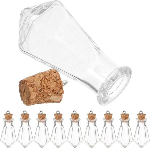 Gatuida 10pcs Mini Glass Bottles with Cork, Tiny Wishing Jars for Diy Crafts, Home Decor, Message Bottles, Transparent Miniature Glass Vials in Saudi Arabia