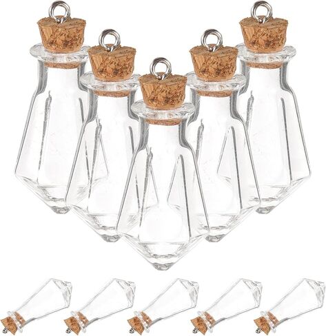 Gatuida 10pcs Mini Glass Bottles with Cork, Tiny Wishing Jars for Diy Crafts, Home Decor, Message Bottles, Transparent Miniature Glass Vials in Saudi Arabia