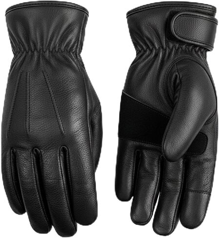 Retro Touchscreen Motorcycle Gloves, Winter Gloves for Men & Women, Leather Work Gloves Thermal Fleece Lining for Riding Driving Walking in Kuwait