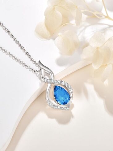 AENEAS Infinity Birthstone Necklace for Women Sterling Silver Infinity Teardrop Pendant Forever Love Jewelry Gift for Birthday Anniversary Christmas in Saudi Arabia
