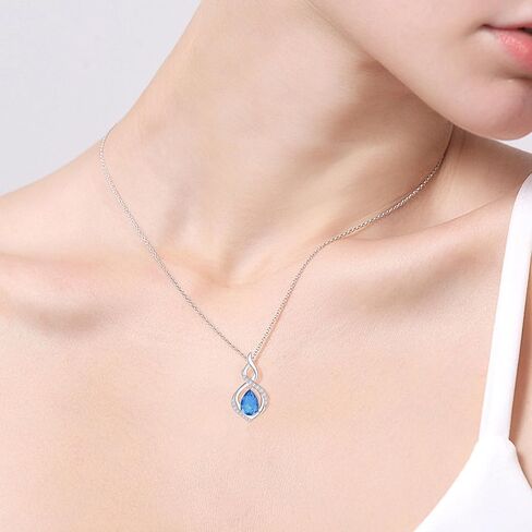 AENEAS Infinity Birthstone Necklace for Women Sterling Silver Infinity Teardrop Pendant Forever Love Jewelry Gift for Birthday Anniversary Christmas in Saudi Arabia