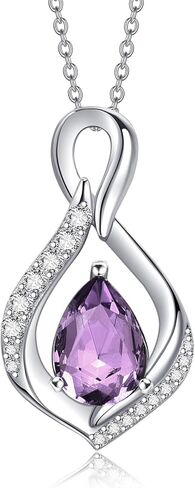 AENEAS Infinity Birthstone Necklace for Women Sterling Silver Infinity Teardrop Pendant Forever Love Jewelry Gift for Birthday Anniversary Christmas in Saudi Arabia