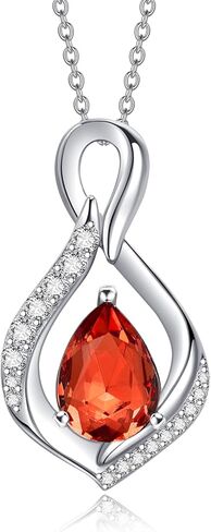AENEAS Infinity Birthstone Necklace for Women Sterling Silver Infinity Teardrop Pendant Forever Love Jewelry Gift for Birthday Anniversary Christmas in Saudi Arabia