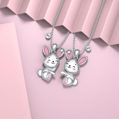 Best Friends Necklace 2 Gifts BFF Necklace Cat/Bunny Pendant Friendship Jewelry for Women in Saudi Arabia