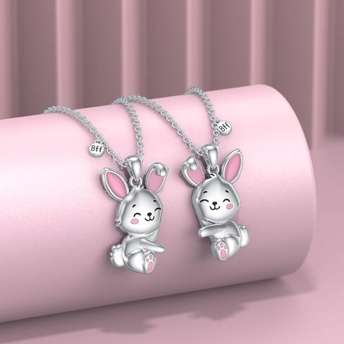 Best Friends Necklace 2 Gifts BFF Necklace Cat/Bunny Pendant Friendship Jewelry for Women in Saudi Arabia
