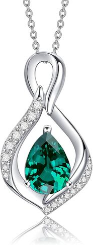 AENEAS Infinity Birthstone Necklace for Women Sterling Silver Infinity Teardrop Pendant Forever Love Jewelry Gift for Birthday Anniversary Christmas in Saudi Arabia