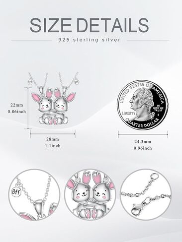 Best Friends Necklace 2 Gifts BFF Necklace Cat/Bunny Pendant Friendship Jewelry for Women in Saudi Arabia
