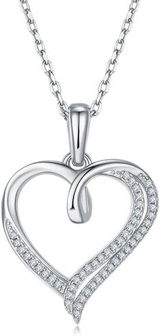 14K Gold over S925 Sterling Silver Diamond Heart Pendant Necklace for Women, Engraved 'Forever & Always', Elegant Gift for Wife on Anniversary in Saudi Arabia
