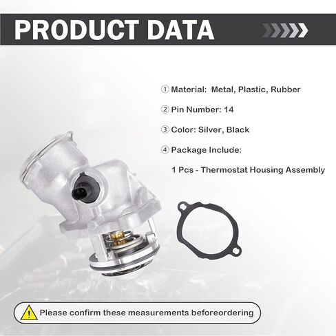 Engine Coolant Thermostat Assembly with Temperature Sensor – Replacement for 2722000115、2722000415 ，Merc edes-Be nz C230, CLK350, GLK350, S400, ML350, SLK280, SLK300–High Performance in Saudi Arabia