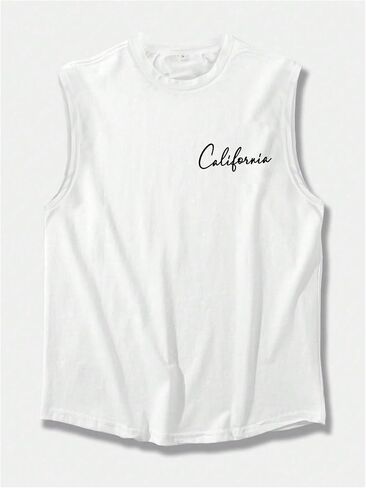 Men's Sleeveless Summer Tank Tops Tropical Crew Neck Cool Cut Off Muscle Shirts in Saudi Arabia
