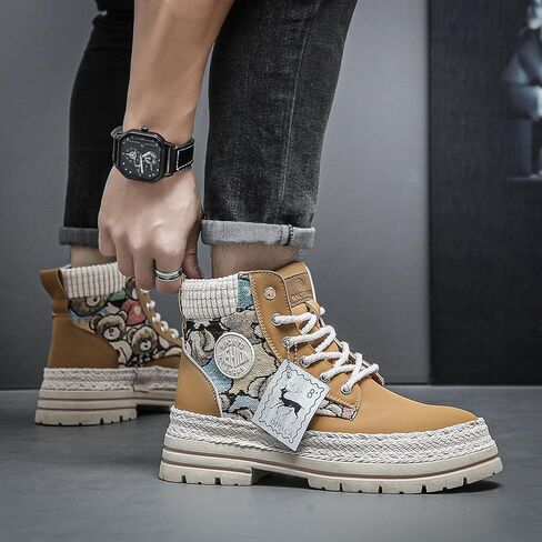 Men's High-top Boots with Non-Slip Soles for Outdoor Walking in Any Season in Saudi Arabia