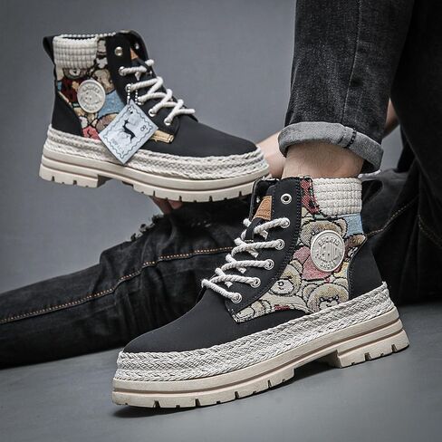 Men's High-top Boots with Non-Slip Soles for Outdoor Walking in Any Season in Saudi Arabia