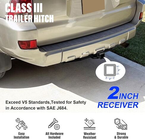 APS Rear Trailer Hitch, 2 inch Towing Hitch Receiver Class 3 Hitch Cover Included Compatible with Toyota 4Runner Lexus GX470 2003-2009 in Saudi Arabia