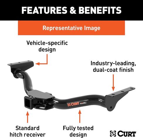 CURT 13611 Class 3 Trailer Hitch, 2-Inch Receiver, Fits Select Volvo XC40 in Kuwait