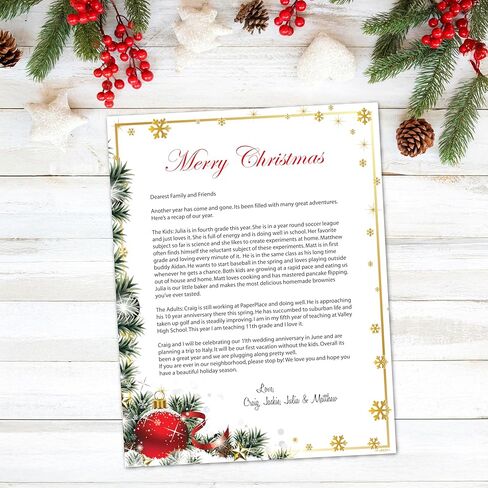 Geographics Ornaments Holiday Letterhead – 40 Sheets – 8.5" x 11" Christmas Printer Paper with Foil Ornament Design, Inkjet & Laser Printer Compatible in Saudi Arabia