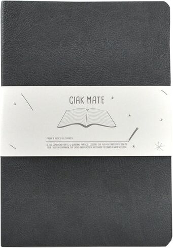 دفتر ملاحظات مسطر من سياك ميت مقاس 15 × 21 سم، رمادي داكن in Kuwait