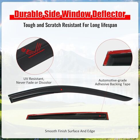 IKON MOTORSPORTS Tape on Window Visors Compatible with 2025-2026 Nissan Kicks, Mugen Style Acrylic Somke Rain Guards, Side Window Wind Deflectors 4PCS in Saudi Arabia