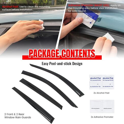 IKON MOTORSPORTS Tape on Window Visors Compatible with 2025-2026 Nissan Kicks, Mugen Style Acrylic Somke Rain Guards, Side Window Wind Deflectors 4PCS in Saudi Arabia