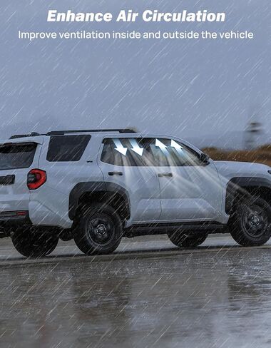 واقيات المطر منخفضة المستوى من JOYTUTUS متوافقة مع 2025 2026 Toyota 4Runner، حاجب فتحة تهوية النافذة الخارجية | تصميم بلا فجوة | يقلل من ضجيج الرياح والمطر in Saudi Arabia