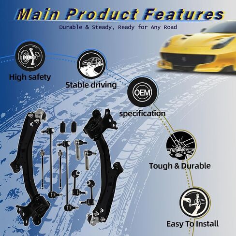 12PCS Front Lower Control Arm Sway Bar Link Tie Rod Ends Fit for Honda 2007 2008 2009 2010 2011 CR-V K620500 K620501 K750297 K750156 K750151 ES800510 EV800689 in Saudi Arabia