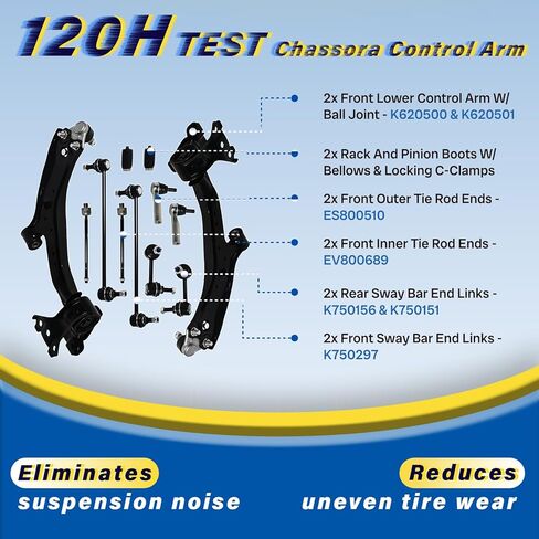 12PCS Front Lower Control Arm Sway Bar Link Tie Rod Ends Fit for Honda 2007 2008 2009 2010 2011 CR-V K620500 K620501 K750297 K750156 K750151 ES800510 EV800689 in Saudi Arabia