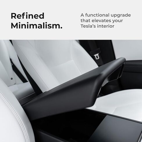 غطاء مسند ذراع وحدة التحكم المركزية لسيارة Tesla Model Y Juniper (قياسي، ممتاز، أداء 2026/25) وطراز 3 Highland (قياسي، ممتاز، أداء 2026/25/24) - أسود in Kuwait